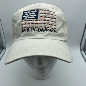 Harley Davidson Tan Hat Cap Strap-back Flag